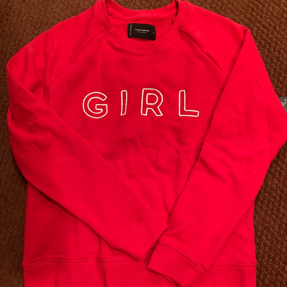Lucky Brand “GIRL “ red sweatshirt